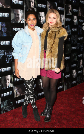 Meryl Fernandes e Kylie Babbington quattro UK film premiere tenutasi presso il cinema Empire arrivi - Londra, Inghilterra - 10.10.11 Foto Stock