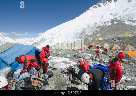 Asia, Nepal, Himalaya, Parco Nazionale di Sagarmatha, Solu Khumbu Everest Regione, sito Unesco, camp 2 (6500m) sul Monte Everest Foto Stock