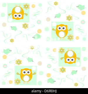 Seamless pattern gufi Foto Stock