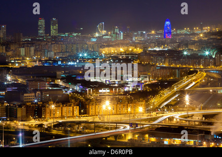 Vista aerea della città di Barcellona, Spagna Foto Stock