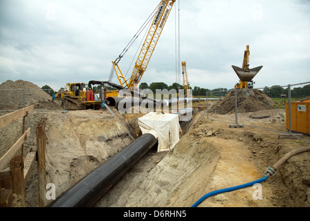 Hamersen, la Germania, la costruzione del gasdotto Nordeuropeo (NEL) Foto Stock