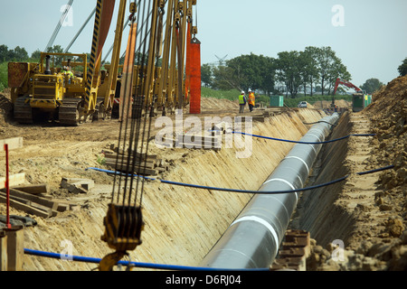 Hamersen, la Germania, la costruzione del gasdotto Nordeuropeo (NEL) Foto Stock