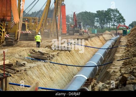 Hamersen, la Germania, la costruzione del gasdotto Nordeuropeo (NEL) Foto Stock