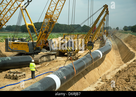 Hamersen, la Germania, la costruzione del gasdotto Nordeuropeo (NEL) Foto Stock