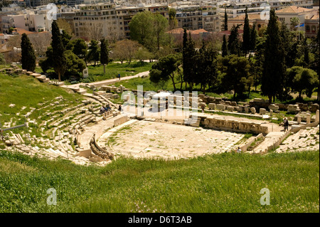 Il Teatro di Dioniso, Acropoli di Atene Foto Stock