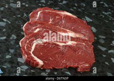 Materie di manzo bistecca di nervatura Foto Stock