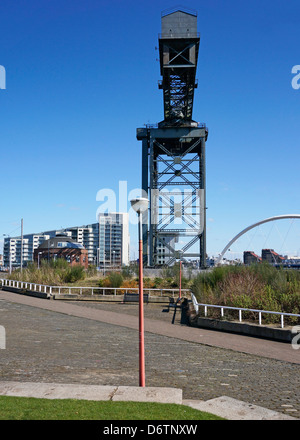 Iconico Fiume Clyde Finnieston gru su Finnieston Quay a Glasgow Scozia Scotland Foto Stock