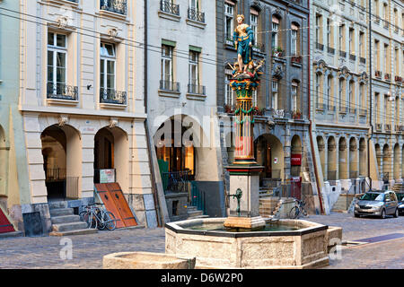 Gerechtigkeitsbrunnen, Gerechtigkeits fontana, Berna Svizzera Foto Stock