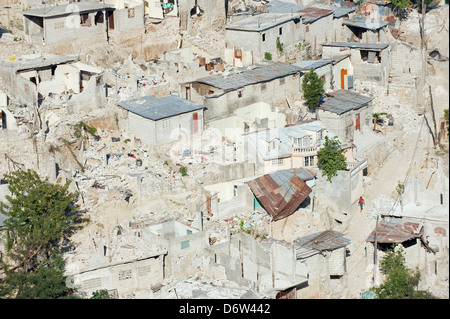 Gennaio 2010 dal sisma nelle baraccopoli, Port-au-Prince, Haiti, dei Caraibi Foto Stock