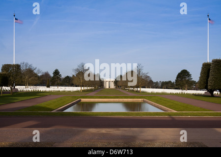 Cimitero Americano della seconda guerra mondiale (1939-1945), in Coleville-Sur-Mer, Normandia Francia Foto Stock