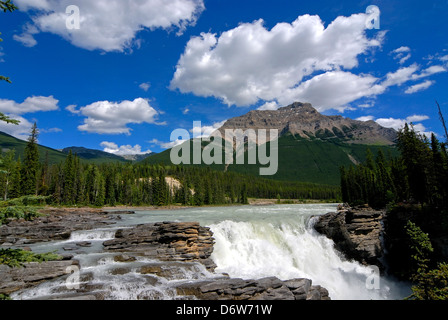 Cascate Athabasca, Alberta, Canada Foto Stock