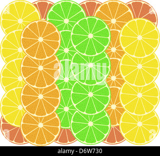Agrumi pattern di sfondo - pompelmo, succo di limone, lime Foto Stock