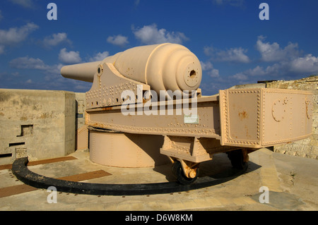 1000 ton pistola in Forte Rinella Kalkara Malta Foto Stock