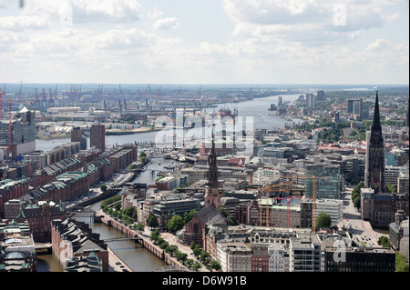 Amburgo, Germania, affacciato sul centro della città di Amburgo Foto Stock