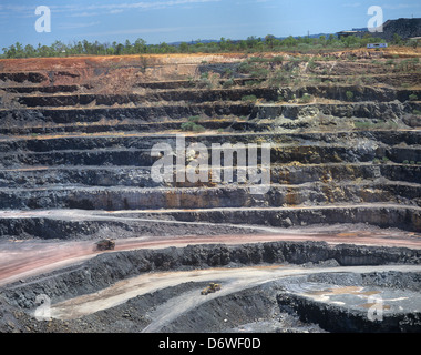Australia, Territorio del Nord, Ranger miniera di uranio, vista del taglio aperto operazione mineraria Foto Stock