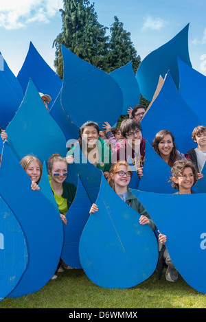 Vancouver Earth Day Parade e Festival 2013, organizzato da "Gioventù per la giustizia climatica ora' (Y4CJN) Foto Stock