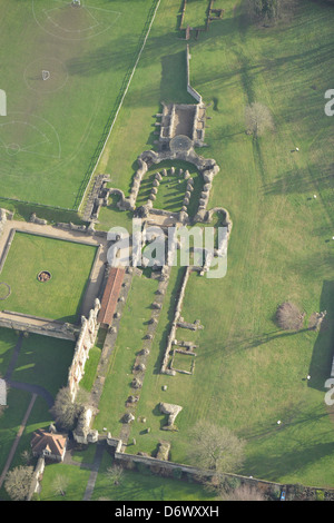 Fotografia aerea che mostra le rovine di St Augustine's Abbey in Canterbury Kent Foto Stock