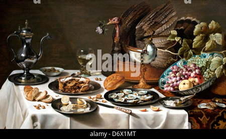 Vive ancora con la Turchia pie 1627 Pieter Claesz olandese Paesi Bassi Foto Stock