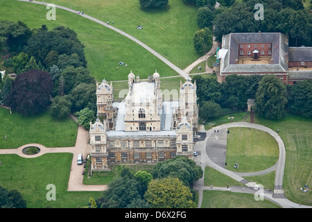 Immagine aerea di Wollaton Hall e il Deer Park a Nottingham. Foto Stock