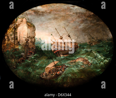 Naufragio fuori da una costa rocciosa 1614 Adam Willaerts 1577-1664 olandese Paesi Bassi Foto Stock