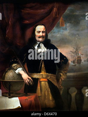 Michiel Adriaenszoon de Ruyter, Lieutenant-Admiral delle Province Unite da Ferdinand Bol, dipinta 1667 Paesi Bassi olandese Foto Stock