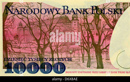 La Polonia Diecimila 10.000 Zloty nota banca Foto Stock
