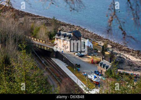 Casa sulla banca di Loch Carron, Highland, Scotland, Regno Unito, Europa. Foto Stock