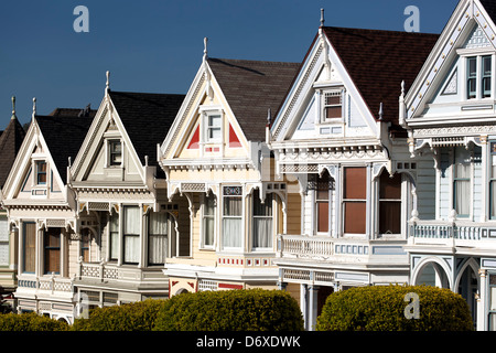 "Painted Ladies' case vittoriane, Alamo Square, San Francisco, California USA Foto Stock