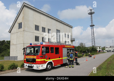 Harrislee, Germania, i vigili del fuoco la professione nel Landesfeuerwehrschule Schleswig-Holstein Foto Stock