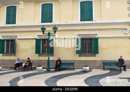 Vecchia architettura portoghese sant Agostino Square a Macao Foto Stock