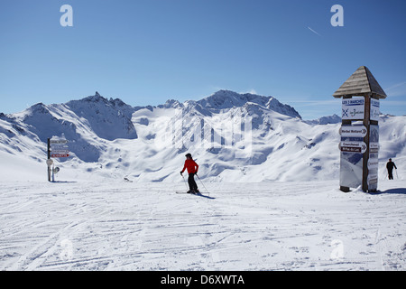 Sciare a Méribel, Francia Foto Stock