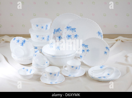 Bel fiore piatto modello ware o set di stoviglie per la cucina Foto Stock