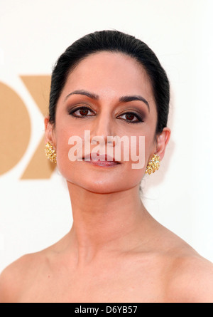 Archie Panjabi 63rd Primetime Emmy Awards gli arrivi di Los Angeles, California - 18.09.11 Foto Stock