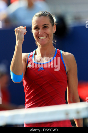 Flavia PENNETTA dell Italia durante la sua partita contro Maria Sharapova, RUS, venerdì 2 settembre 2011, il giorno 5 di US Open Tennis Foto Stock