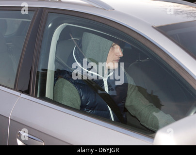 Doran Goian Giocatori e staff lasciare, amministrazione hit, "Rangers Football Club' allenamento a Murray Park Glasgow Foto Stock