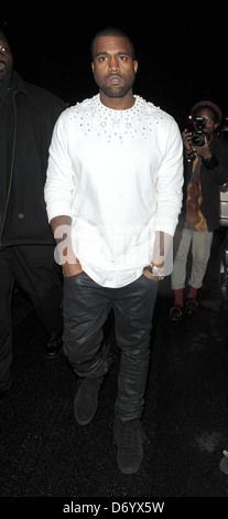 Kanye West settimana della moda di Parigi Autunno/Inverno 2012 - Givenchy - Partenze Parigi, Francia - 04.03.12 Foto Stock