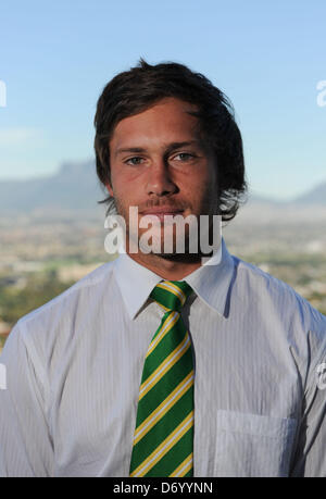 CAPE Town, Sud Africa - Giovedì 25 aprile 2013, Jan Serfontein durante il team ufficiale annuncio a SARU House, di springbok u/20 di rugby a rappresentare il Sud Africa per l'IRB Junior World Championship (JWC) in Francia durante il mese di giugno. Foto di Roger Sedres/ImageSA/Alamy Live News Foto Stock