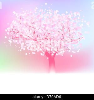 Amore stilizzato realizzato ad albero di cuori con spazio di copia Foto Stock