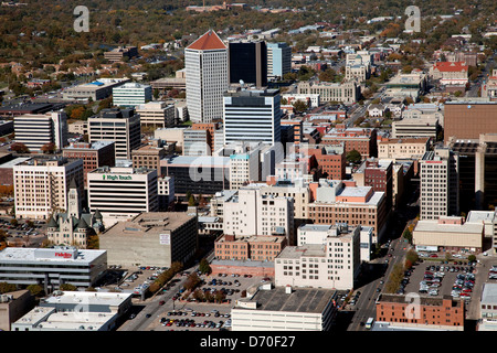 Stati Uniti d'America, Kansas, Wichita, vista aerea di downtown area Foto Stock