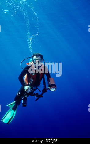 Scuba Diving,Cocos Island luglio-1998 digitale subacquea conversioni diapositive,Cocos Island,Isla de Cocos,Costa Rica,l'America centrale Foto Stock