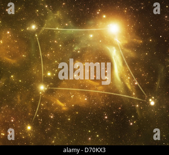 Costellazione zodiacale "Libra', сolor corrisponde ad un segno zodiacale. Foto Stock