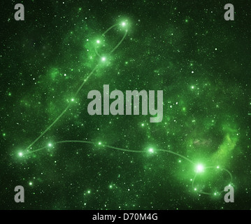 Costellazione zodiacale 'Pisces', сolor corrisponde ad un segno zodiacale. Foto Stock