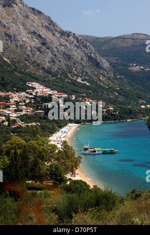 Vista di Barbati resort, l'isola di Corfù, Grecia, Europa Foto Stock