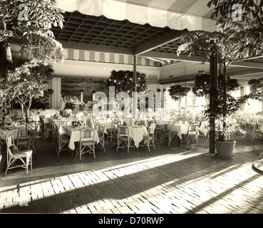 La sala da pranzo, Everglades Club, Palm Beach, CA 1940 Foto Stock