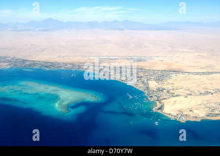 Aerophotography Hurghada, Mar Rosso, Egitto, Africa Foto Stock