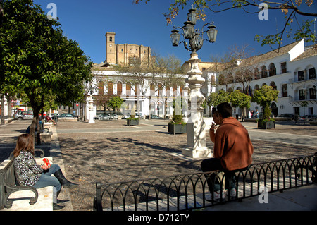 Piazza e Chiesa Collegiata, Osuna, Siviglia-provincia, regione dell'Andalusia, Spagna Foto Stock