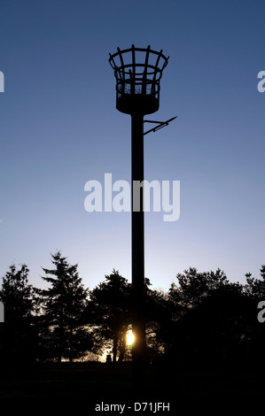 Newbold Comyn beacon di sunrise, Leamington Spa Warwickshire, Inghilterra, Regno Unito Foto Stock