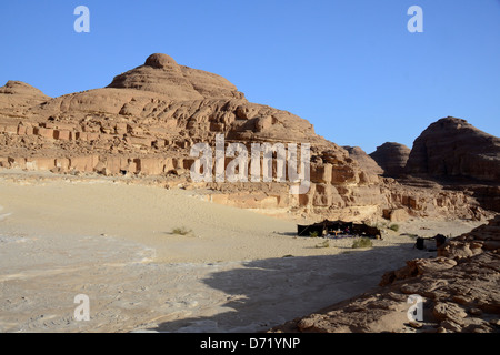 Una tenda beduina nel deserto del Sinai, Egitto Foto Stock