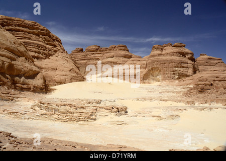 Il paesaggio del deserto a Mattamir nel Sinai, Egitto Foto Stock