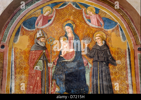 Italia, Umbria, Montefalco, chiesa di Sant'Agostino, pittura medievale Foto Stock